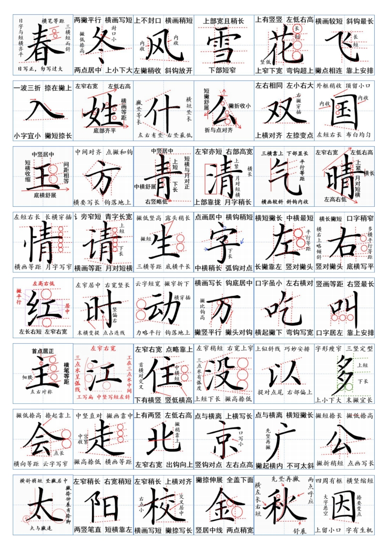 1年级下册生字词结构分解一览表-五车芝士