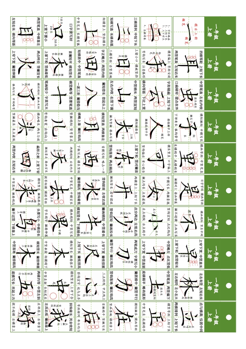 1年级同步精讲字卡结构分解（共6页）-五车芝士
