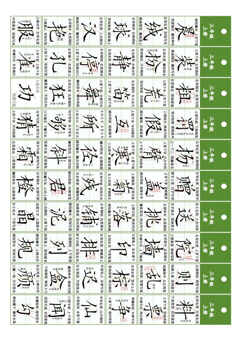 3年级同步精讲字卡结构分解（共10页）-五车芝士