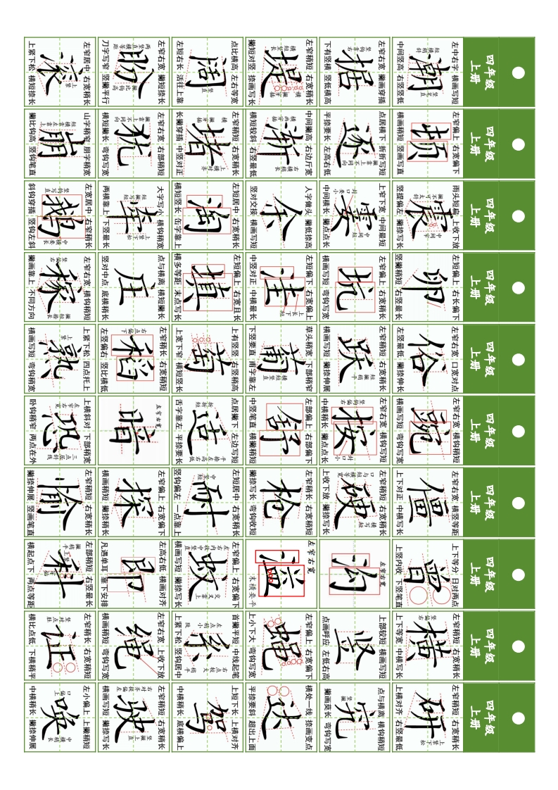 4年级同步精讲字卡结构分解（共10页）-五车芝士