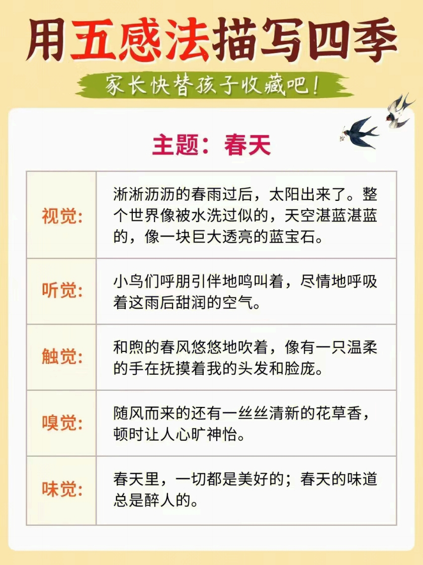 【23年级】每日晨读-五感法写四季-无注音（4页）-五车芝士