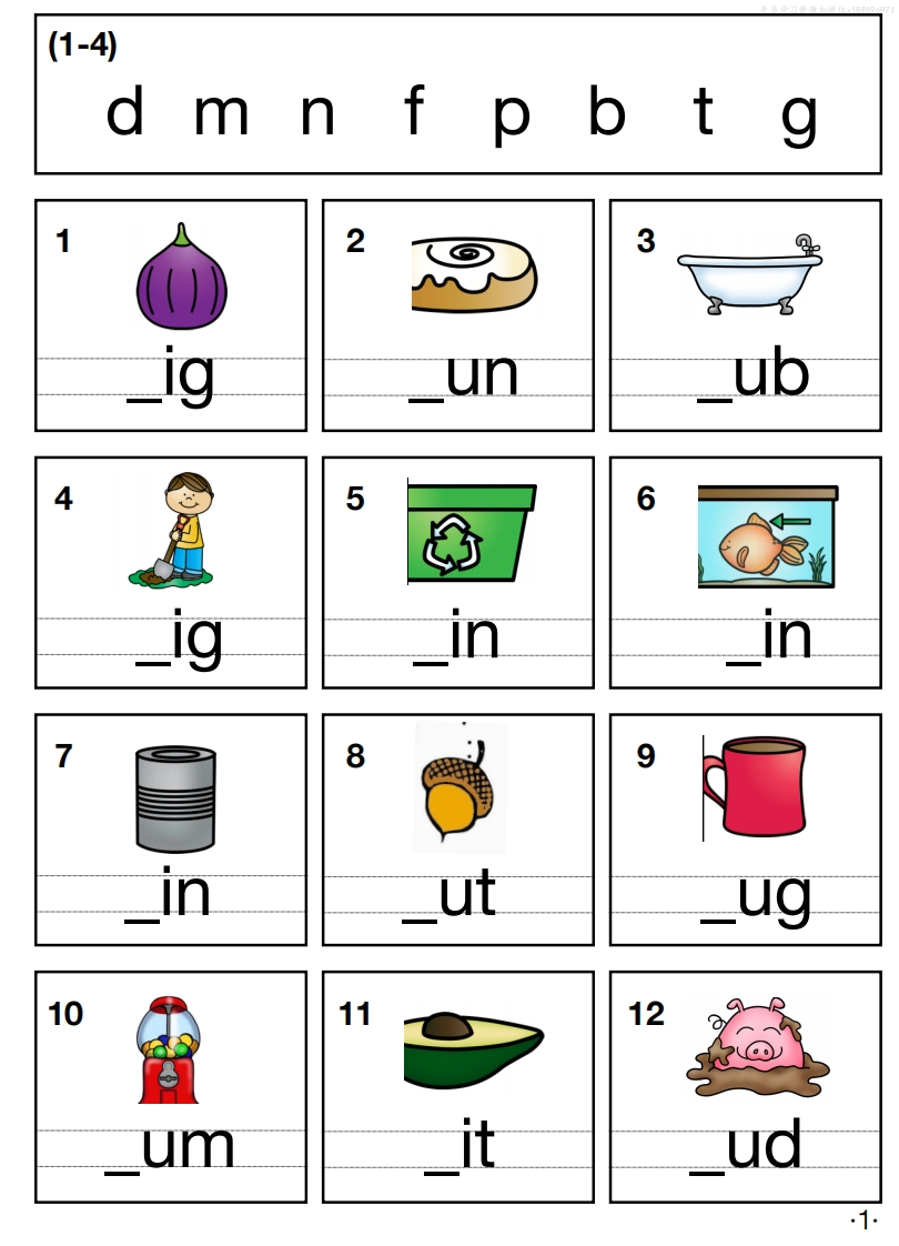 英语词语练习1-4-五车芝士